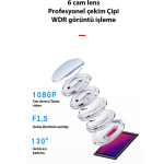 Q3 Wifi Geniş Açılı Gece Görüşlü FHD  Araç Kamerası DVR SİYAH