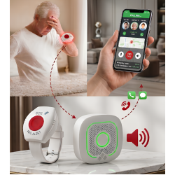 7/24 Yaşlı Hasta Sos Buton  Panik Bileklik Alarm Seti *WiFi Özellikli*