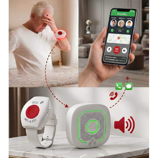 Sos Yardım Buton Acil Yardım Yaşlı Hasta Sos Buton Panik Bileklik Alarm Seti *WiFi Özellikli* Sos Yardım Buton Acil Yardım Yaşlı Hasta Sos Buton Panik Bileklik Alarm Seti *WiFi Özellikli*